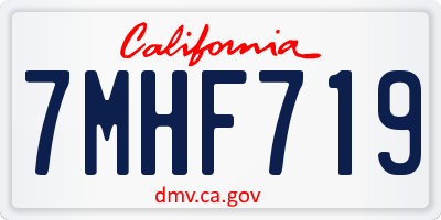 CA license plate 7MHF719