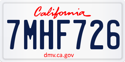CA license plate 7MHF726