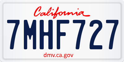 CA license plate 7MHF727