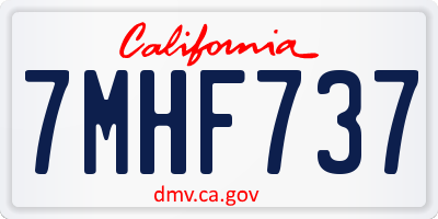 CA license plate 7MHF737