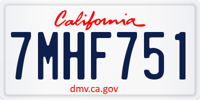 CA license plate 7MHF751