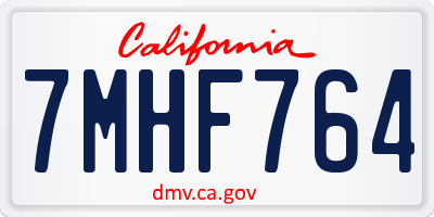 CA license plate 7MHF764