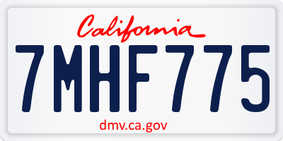 CA license plate 7MHF775