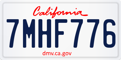 CA license plate 7MHF776