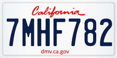 CA license plate 7MHF782