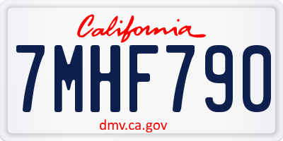 CA license plate 7MHF790