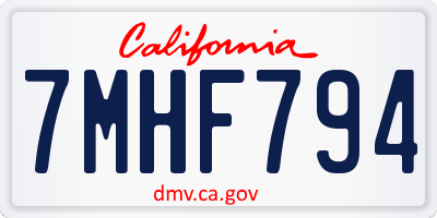 CA license plate 7MHF794