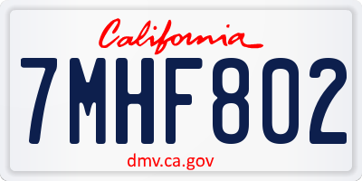 CA license plate 7MHF802