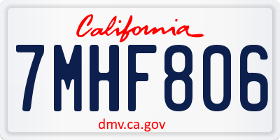 CA license plate 7MHF806