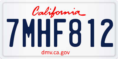 CA license plate 7MHF812