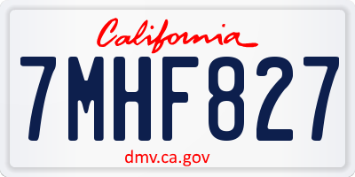CA license plate 7MHF827