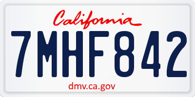 CA license plate 7MHF842