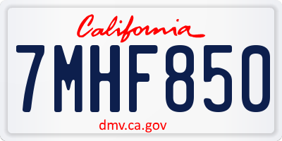 CA license plate 7MHF850