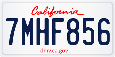 CA license plate 7MHF856