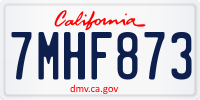 CA license plate 7MHF873