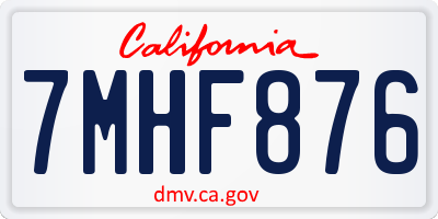 CA license plate 7MHF876