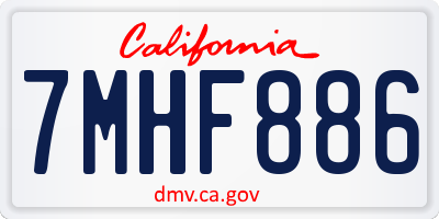 CA license plate 7MHF886