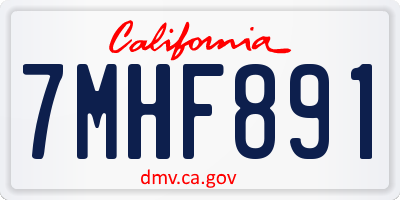 CA license plate 7MHF891