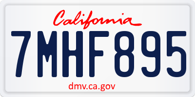 CA license plate 7MHF895