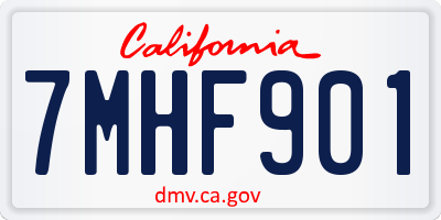 CA license plate 7MHF901