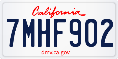 CA license plate 7MHF902