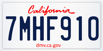 CA license plate 7MHF910