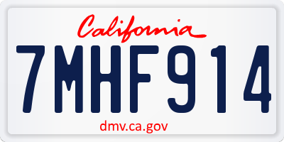 CA license plate 7MHF914