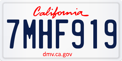 CA license plate 7MHF919