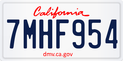 CA license plate 7MHF954