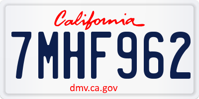 CA license plate 7MHF962