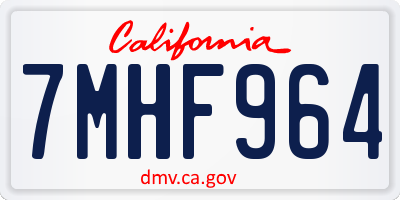 CA license plate 7MHF964