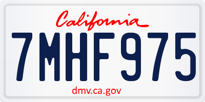 CA license plate 7MHF975