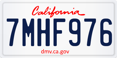 CA license plate 7MHF976