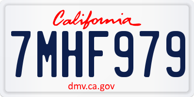 CA license plate 7MHF979