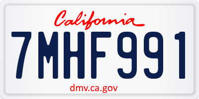 CA license plate 7MHF991