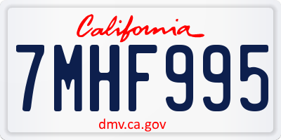CA license plate 7MHF995