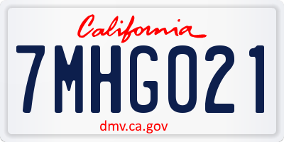 CA license plate 7MHG021