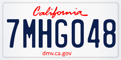 CA license plate 7MHG048