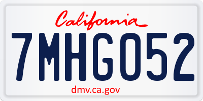CA license plate 7MHG052