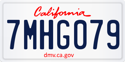 CA license plate 7MHG079