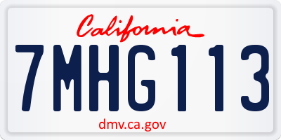 CA license plate 7MHG113