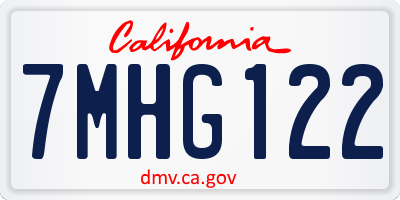 CA license plate 7MHG122
