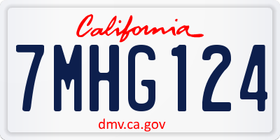 CA license plate 7MHG124