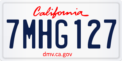 CA license plate 7MHG127