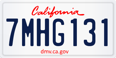 CA license plate 7MHG131