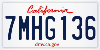CA license plate 7MHG136