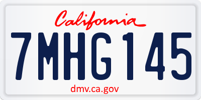 CA license plate 7MHG145