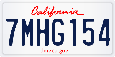 CA license plate 7MHG154