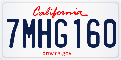CA license plate 7MHG160
