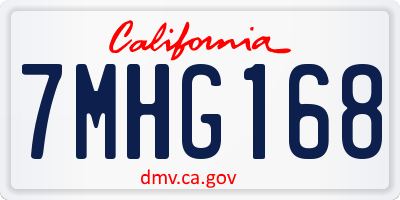 CA license plate 7MHG168